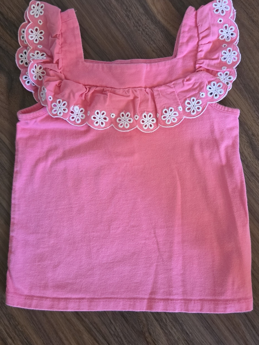 Janie and Jack Pink Ruffle Eyelet Tank Top
